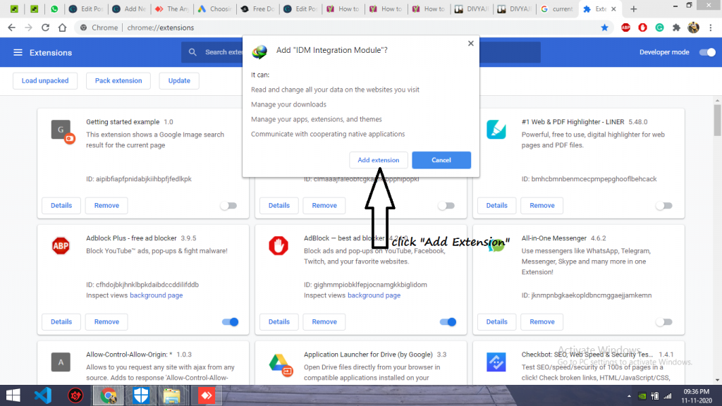 idm add extension on google chrome